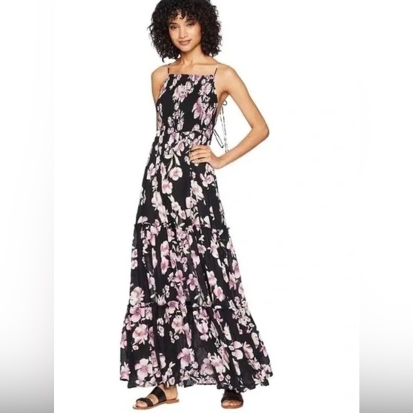 Free People Dresses & Skirts - Free People Garden Party Maxi Dress Black Pink Floral xs